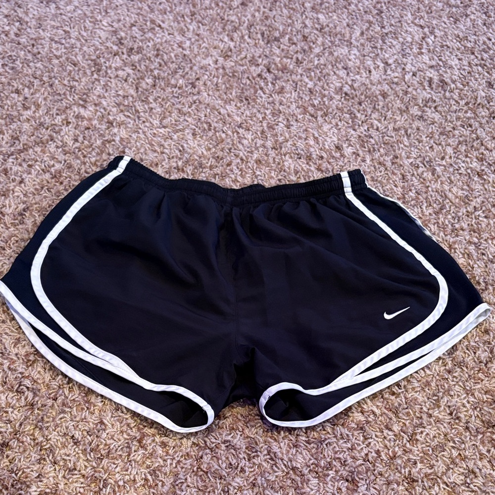Nike Women's Black and White Athletic Shorts